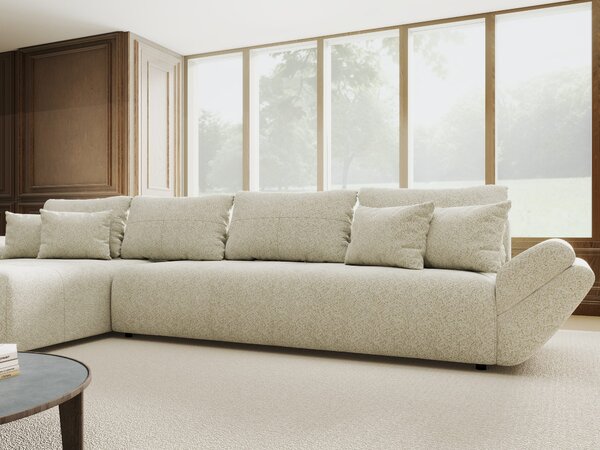 Colțar extensibil dumonde cu ladă de depozitare Berlin XL Arena Bej 20 350x185 cm