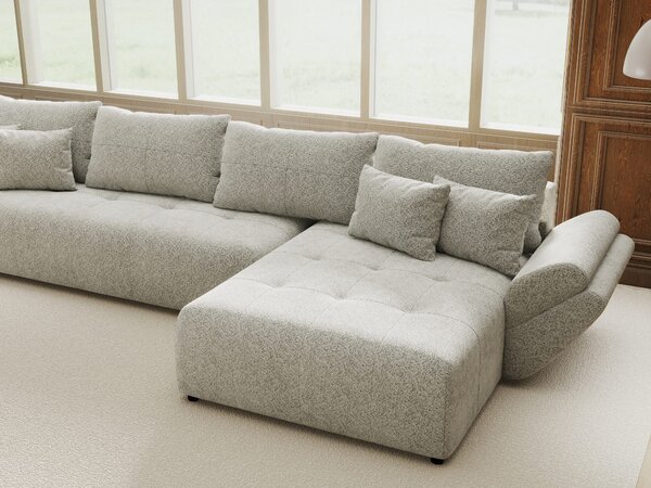 Colțar extensibil dumonde cu ladă de depozitare Berlin XL Arena Gri 15 II 350x185 cm