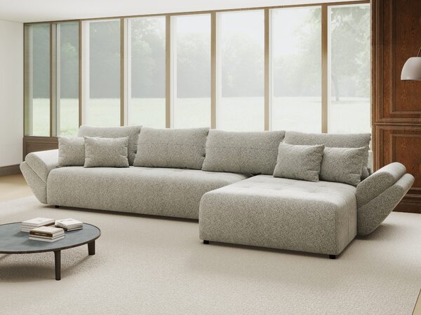 Colțar extensibil dumonde cu ladă de depozitare Berlin XL Arena Gri 15 II 350x185 cm