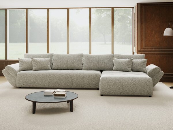 Colțar extensibil dumonde cu ladă de depozitare Berlin XL Arena Gri 15 II 350x185 cm