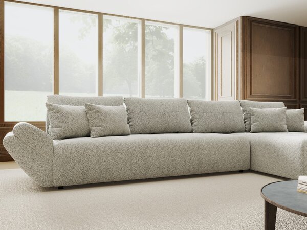 Colțar extensibil dumonde cu ladă de depozitare Berlin XL Arena Gri 15 II 350x185 cm