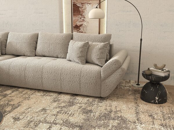 Colțar extensibil dumonde cu ladă de depozitare si sezut confortabil din spuma high-density, Berlin XL Jaguar Gri 350x185 cm