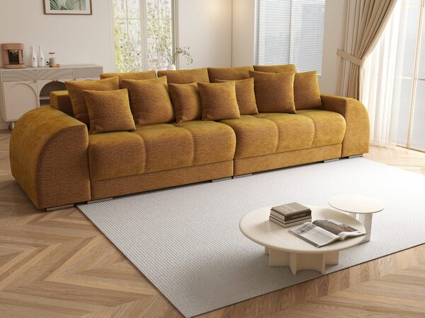 Canapea extensibilă dumonde cu 2 lăzi de depozitare Verona Monolith Mustar 310x120 cm