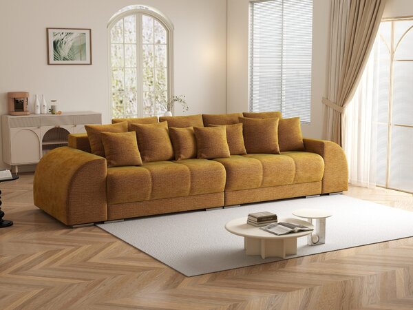Canapea extensibilă dumonde cu 2 lăzi de depozitare Verona Monolith Mustar 310x120 cm