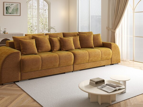 Canapea extensibilă dumonde cu 2 lăzi de depozitare Verona Monolith Mustar 310x120 cm