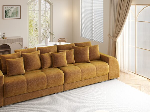 Canapea extensibilă dumonde cu 2 lăzi de depozitare Verona Monolith Mustar 310x120 cm