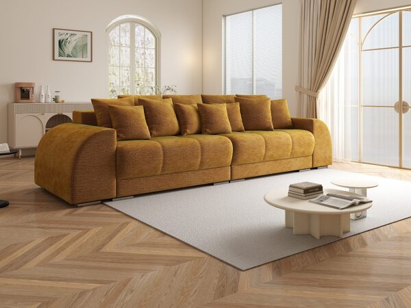 Canapea extensibilă dumonde cu 2 lăzi de depozitare Verona Monolith Mustar 310x120 cm