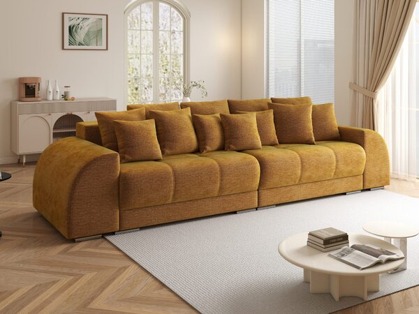 Canapea extensibilă dumonde cu 2 lăzi de depozitare Verona Monolith Mustar 310x120 cm