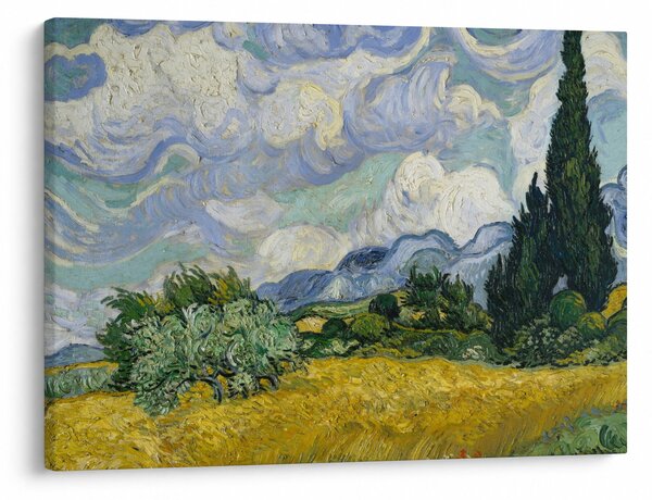 Tablou - Vincent van Gogh, Wheat Field with Cypresses, reproducere (70x50 cm)