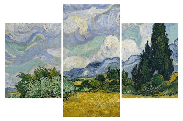 Tablou - Vincent van Gogh, Wheat Field with Cypresses, reproducere (90x60 cm)