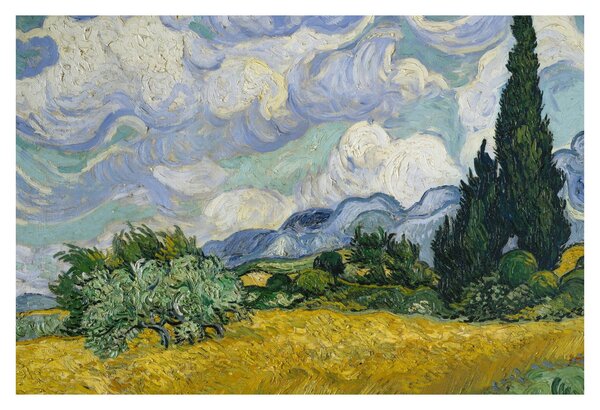 Tablou - Vincent van Gogh, Wheat Field with Cypresses, reproducere (90x60 cm)