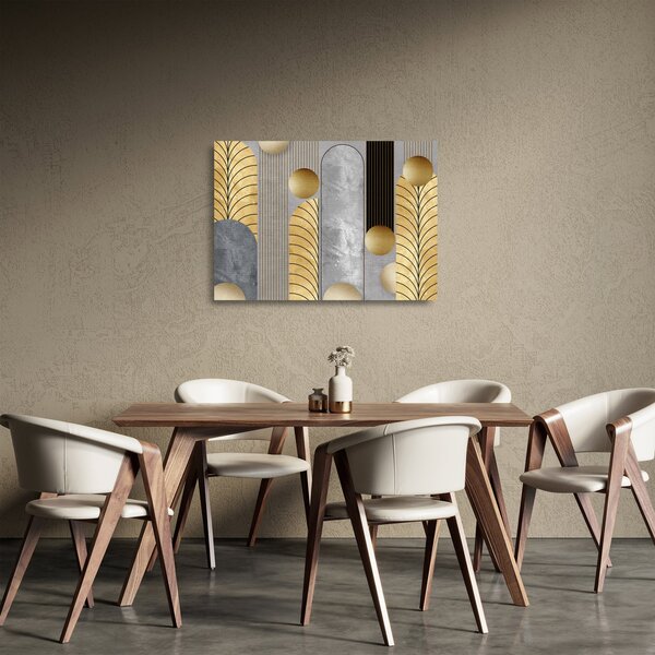 Tablou pe sticlă - Decorațiuni de aur (70x50 cm)