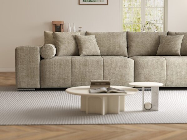 Canapea extensibilă dumonde cu ladă de depozitare Marbela XXL Cremona Bej 14 295x120 cm