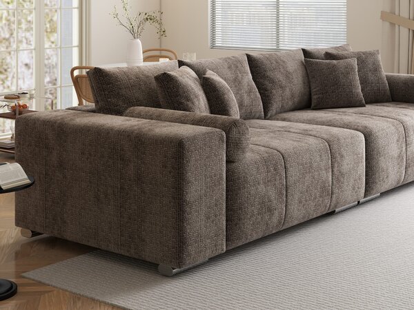 Canapea extensibilă dumonde cu ladă de depozitare Marbela XXL Cremona Maro-bej 295x120 cm