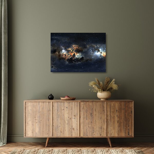 Tablou pe sticlă - Universul cu Nebula (70x50 cm)