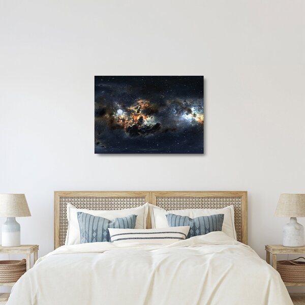 Tablou pe sticlă - Universul cu Nebula (70x50 cm)