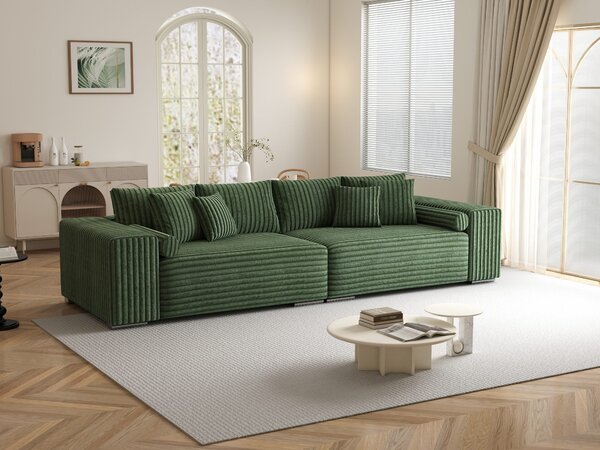 Canapea extensibilă dumonde cu ladă de depozitare Marbela XXL Tilia Verde 295x120 cm