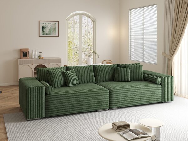 Canapea extensibilă dumonde cu ladă de depozitare Marbela XXL Tilia Verde 295x120 cm