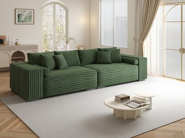 Canapea extensibilă dumonde cu ladă de depozitare Marbela XXL Tilia Verde 295x120 cm