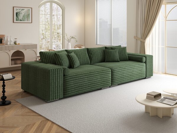 Canapea extensibilă dumonde cu ladă de depozitare Marbela XXL Tilia Verde 295x120 cm