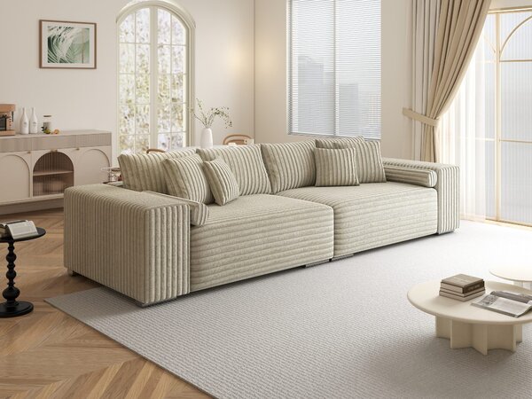 Canapea extensibilă dumonde cu ladă de depozitare Marbela XXL Tilia Bej 08 295x120 cm