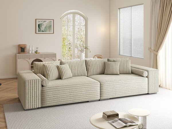 Canapea extensibilă dumonde cu ladă de depozitare Marbela XXL Tilia Bej 08 295x120 cm