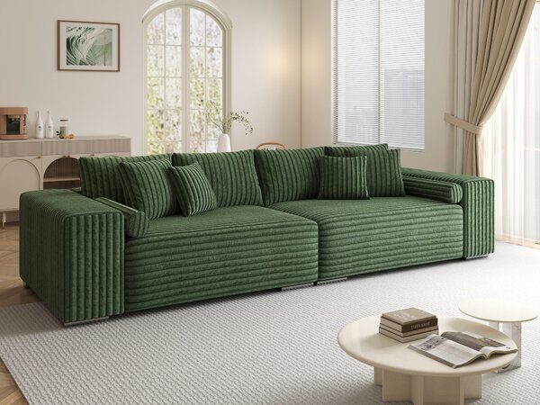 Canapea extensibilă dumonde cu ladă de depozitare Marbela XXL Tilia Verde 295x120 cm