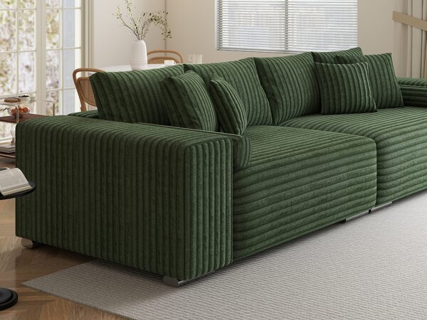 Canapea extensibilă dumonde cu ladă de depozitare Marbela XXL Tilia Verde 295x120 cm