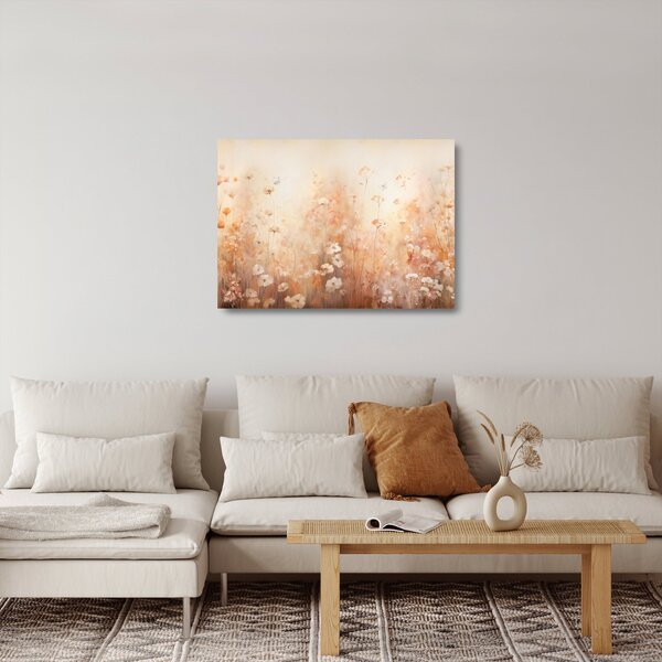 Tablou pe sticlă - Model de flori sălbatice (70x50 cm)