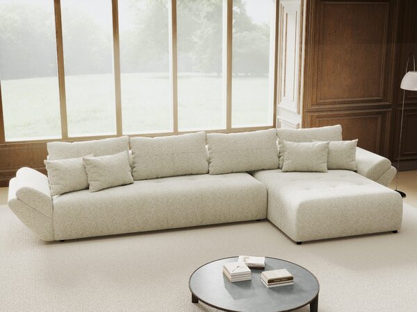 Colțar extensibil dumonde cu ladă de depozitare Berlin XL Arena Bej 20 II 350x185 cm