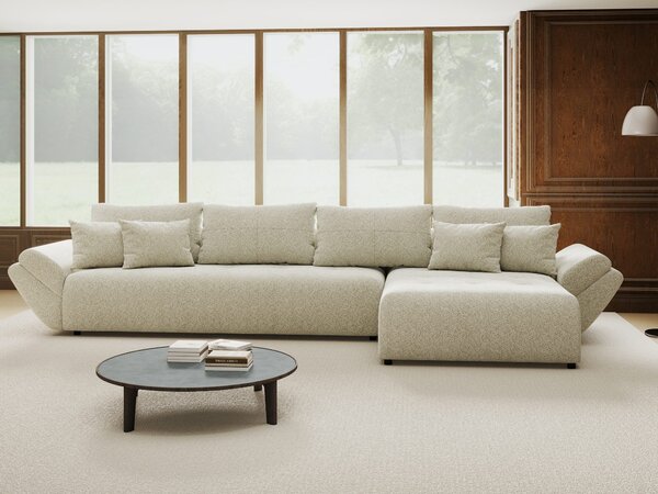 Colțar extensibil dumonde cu ladă de depozitare Berlin XL Arena Bej 20 II 350x185 cm