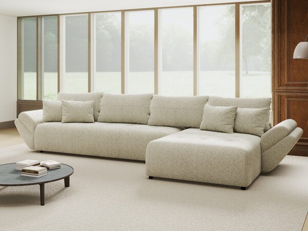 Colțar extensibil dumonde cu ladă de depozitare Berlin XL Arena Bej 20 II 350x185 cm