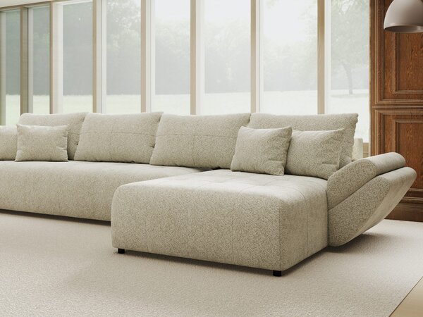 Colțar extensibil dumonde cu ladă de depozitare Berlin XL Arena Bej 20 II 350x185 cm