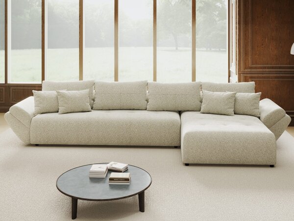 Colțar extensibil dumonde cu ladă de depozitare Berlin XL Arena Bej 20 II 350x185 cm