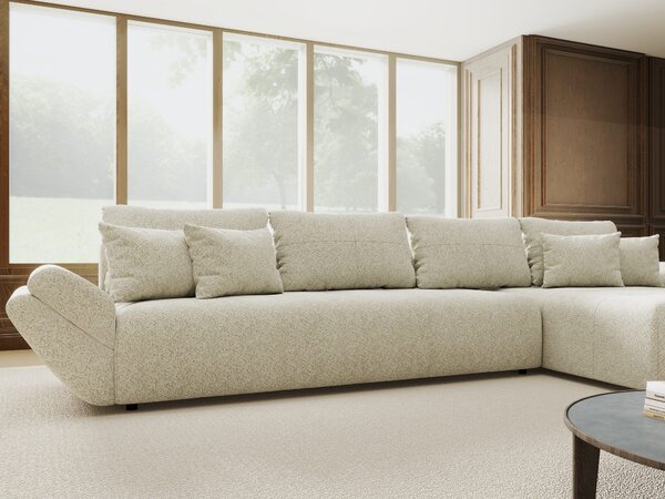 Colțar extensibil dumonde cu ladă de depozitare Berlin XL Arena Bej 20 II 350x185 cm
