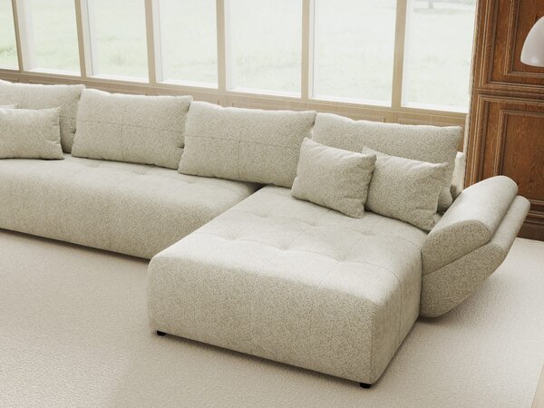 Colțar extensibil dumonde cu ladă de depozitare Berlin XL Arena Bej 20 II 350x185 cm