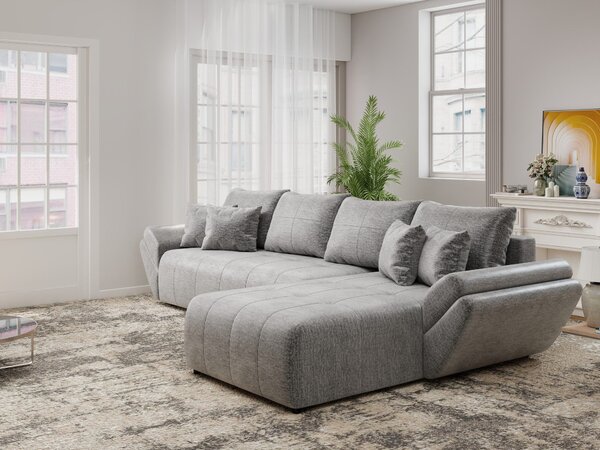 Colțar extensibil dumonde cu ladă de depozitare Berlin XL Monolith Gri 85 II 350x185 cm