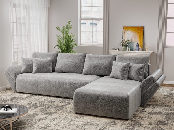 Colțar extensibil dumonde cu ladă de depozitare Berlin XL Monolith Gri 85 II 350x185 cm