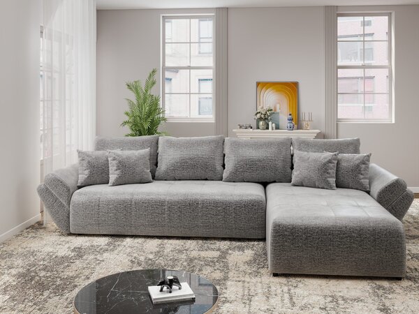 Colțar extensibil dumonde cu ladă de depozitare Berlin XL Monolith Gri 85 II 350x185 cm