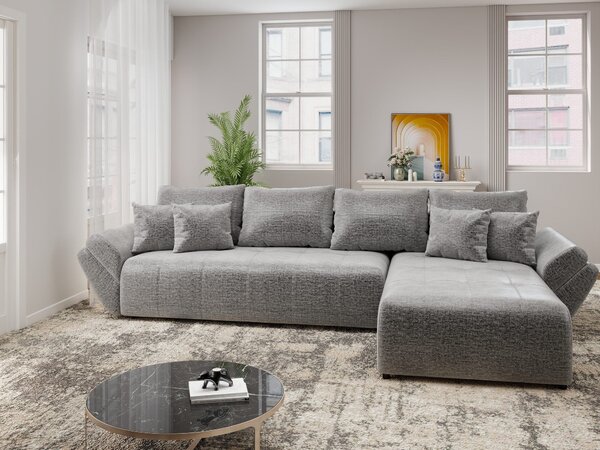 Colțar extensibil dumonde cu ladă de depozitare Berlin XL Monolith Gri 85 II 350x185 cm