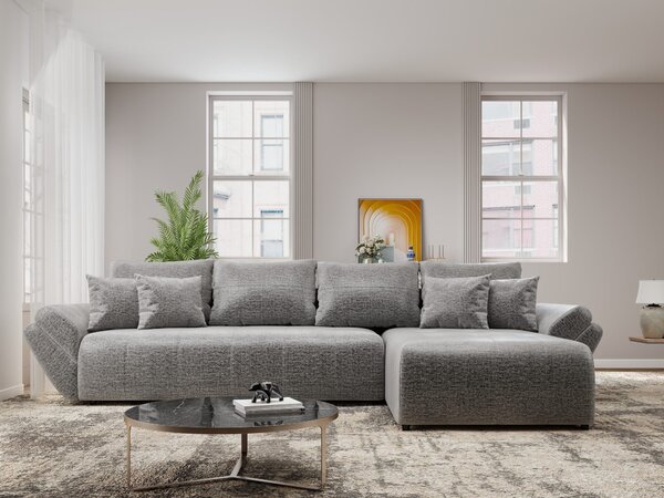 Colțar extensibil dumonde cu ladă de depozitare Berlin XL Monolith Gri 85 II 350x185 cm