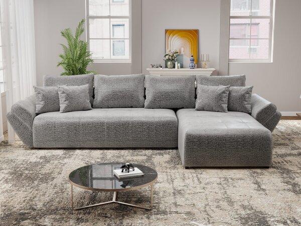 Colțar extensibil dumonde cu ladă de depozitare Berlin XL Monolith Gri 85 II 350x185 cm
