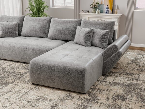 Colțar extensibil dumonde cu ladă de depozitare Berlin XL Monolith Gri 85 II 350x185 cm