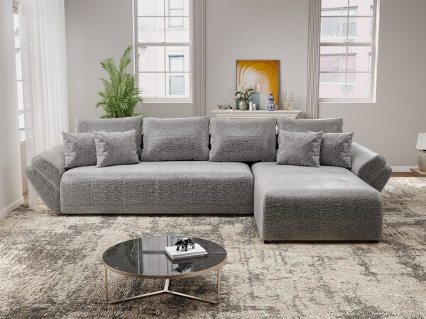 Colțar extensibil dumonde cu ladă de depozitare Berlin XL Monolith Gri 85 II 350x185 cm