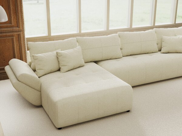Colțar extensibil dumonde cu ladă de depozitare Berlin XL Quelle Bej 02 350x185 cm