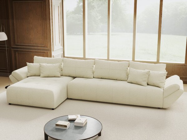 Colțar extensibil dumonde cu ladă de depozitare Berlin XL Quelle Bej 02 350x185 cm