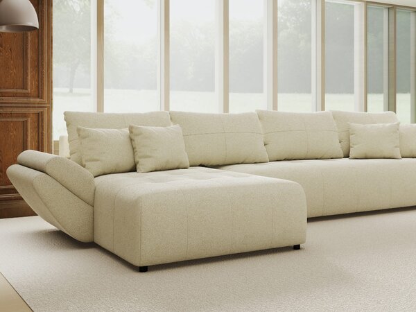 Colțar extensibil dumonde cu ladă de depozitare Berlin XL Quelle Bej 02 350x185 cm