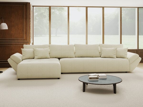 Colțar extensibil dumonde cu ladă de depozitare Berlin XL Quelle Bej 02 350x185 cm