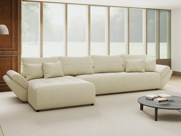 Colțar extensibil dumonde cu ladă de depozitare Berlin XL Quelle Bej 02 350x185 cm