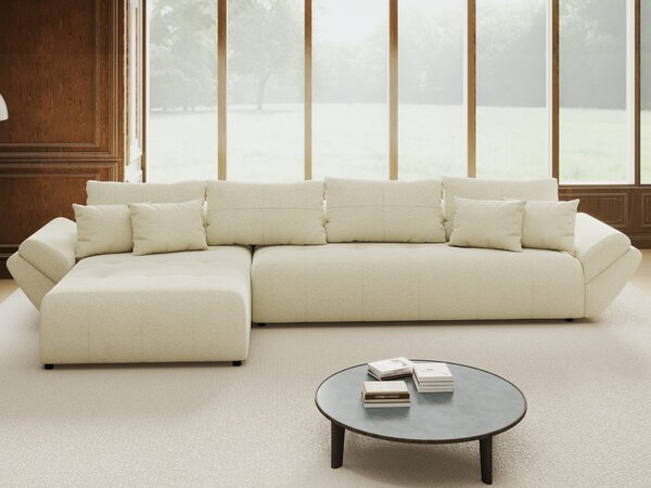 Colțar extensibil dumonde cu ladă de depozitare Berlin XL Quelle Bej 02 350x185 cm